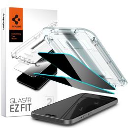 Spigen iPhone 16 / 15 2-PACK GLAS.tR "Ez Fit" Skärmskydd Privacy