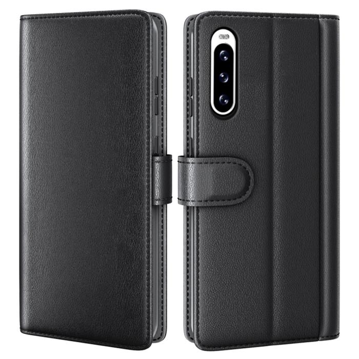 Bild 1, Sony Xperia 10 V Fodral Premium Split Läder Svart