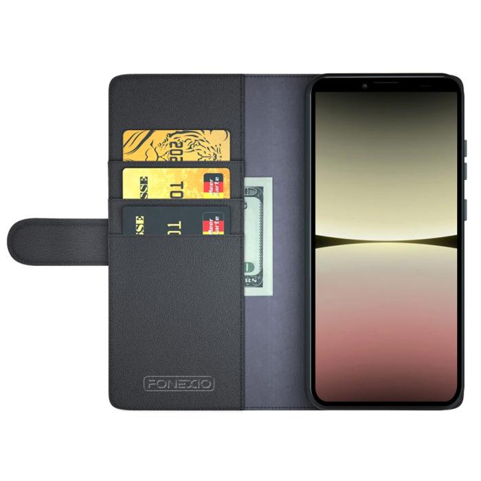 Bild 2, Sony Xperia 10 V Fodral Premium Split Läder Svart