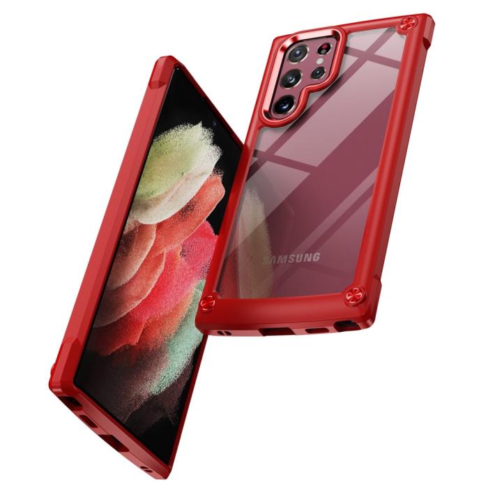 Bild 2, Samsung Galaxy S23 Ultra Skal Shockproof Hybrid Röd