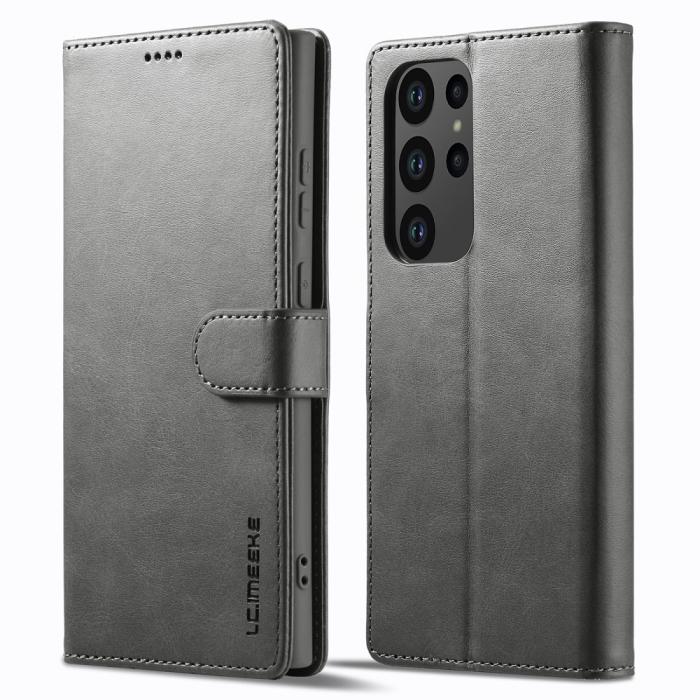 Bild 1, LC.IMEEKE Samsung Galaxy S23 Ultra Fodral Läder Grå