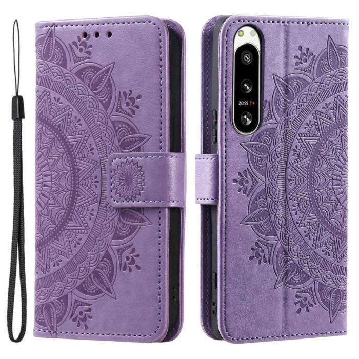 Bild 1, Sony Xperia 5 IV Fodral Mandala Läder Lila