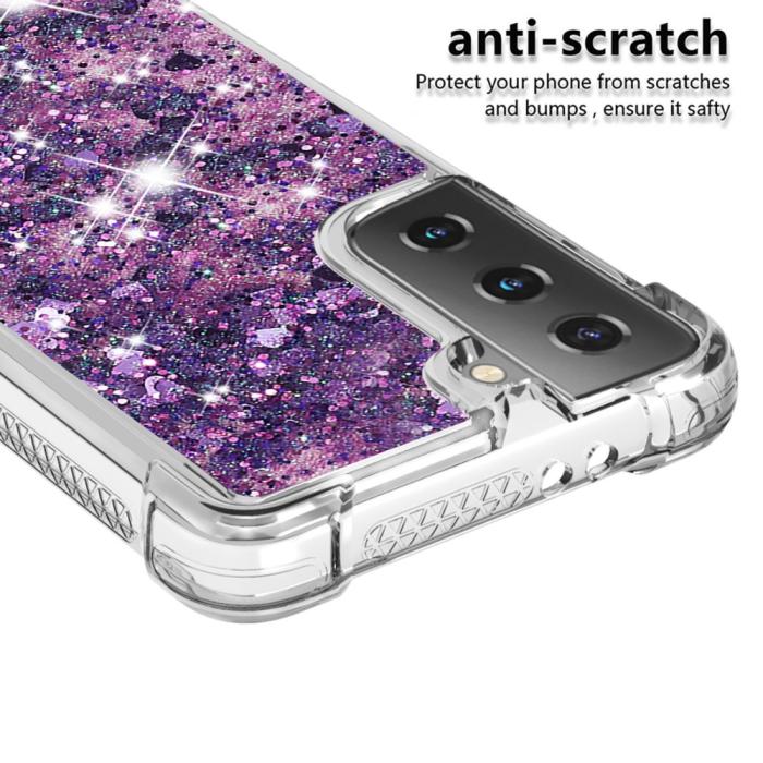 Bild 4, Samsung Galaxy S21 Plus - Shockproof Quicksand Skal - Lila