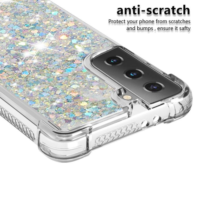 Bild 4, Samsung Galaxy S21 Plus - Shockproof Quicksand Skal - Silver