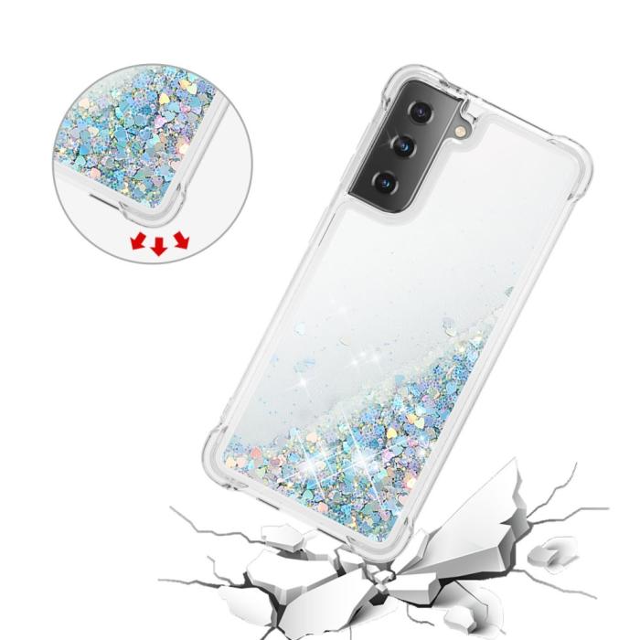 Bild 5, Samsung Galaxy S21 Plus - Shockproof Quicksand Skal - Silver