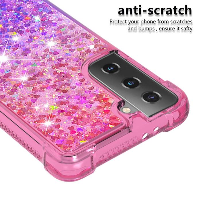 Bild 4, Samsung Galaxy S21 Plus - Shockproof Quicksand Skal - Rosa/Lila