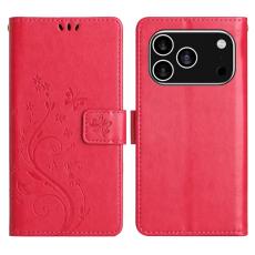 iPhone 17 Pro Fodral Med Blommigt Tryck R&ouml;d