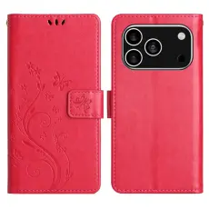 iPhone 17 Pro Fodral Med Blommigt Tryck R&ouml;d