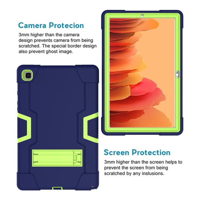 Bild 2, Samsung Galaxy Tab A7 10.4 Skal Shockproof Hybrid Med Kickstand Blå/Grön