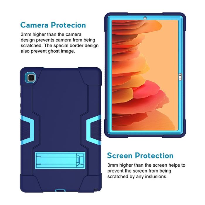 Bild 2, Samsung Galaxy Tab A7 10.4 Skal Shockproof Hybrid Med Kickstand Blå/Ljus Blå