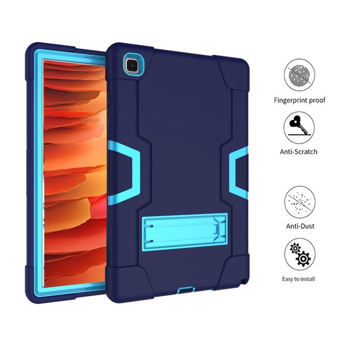 Bild 3, Samsung Galaxy Tab A7 10.4 Skal Shockproof Hybrid Med Kickstand Blå/Ljus Blå