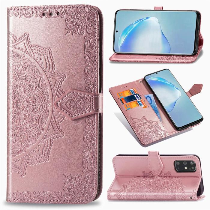 Bild 1, Samsung Galaxy S20 Plus - Mandala Plånboksfodral - Roséguld