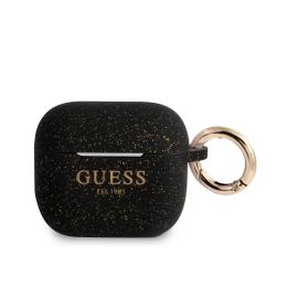 Guess AirPods 3 Skal Silikon Glitter Med Ring Svart