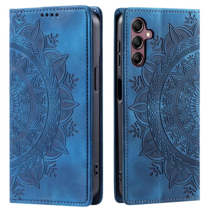 Bild 1, Samsung Galaxy S24 Plus Fodral Flip Mandala Läder Blå