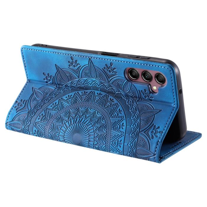 Bild 4, Samsung Galaxy S24 Plus Fodral Flip Mandala Läder Blå