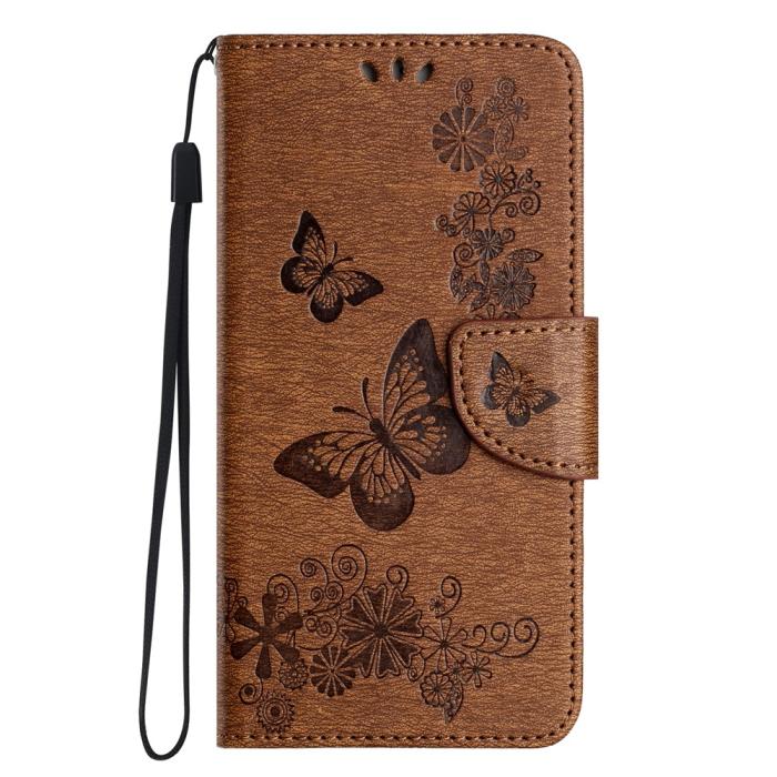 Bild 5, Samsung Galaxy A27 5G Fodral Läder Fjärilar Brun