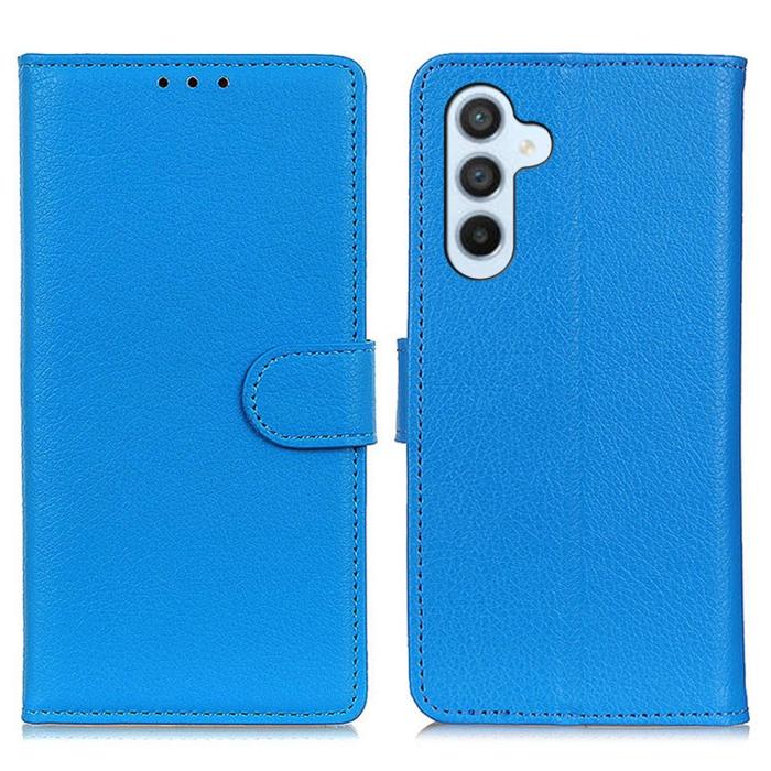 Bild 1, Samsung Galaxy A54 5G Fodral Litchi Textur Blå