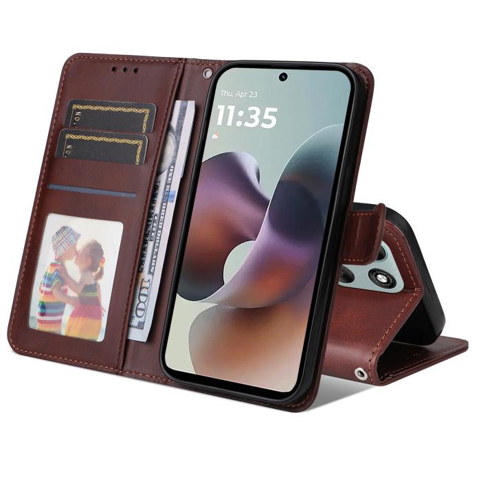 Bild 2, Motorola Moto G56 5G Fodral Läder Brun