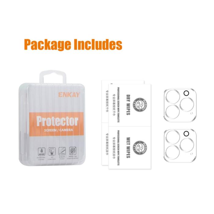 Bild 5, ENKAY iPhone 16 Pro Max/16 Pro Linsskydd 2-PACK Härdat Glas