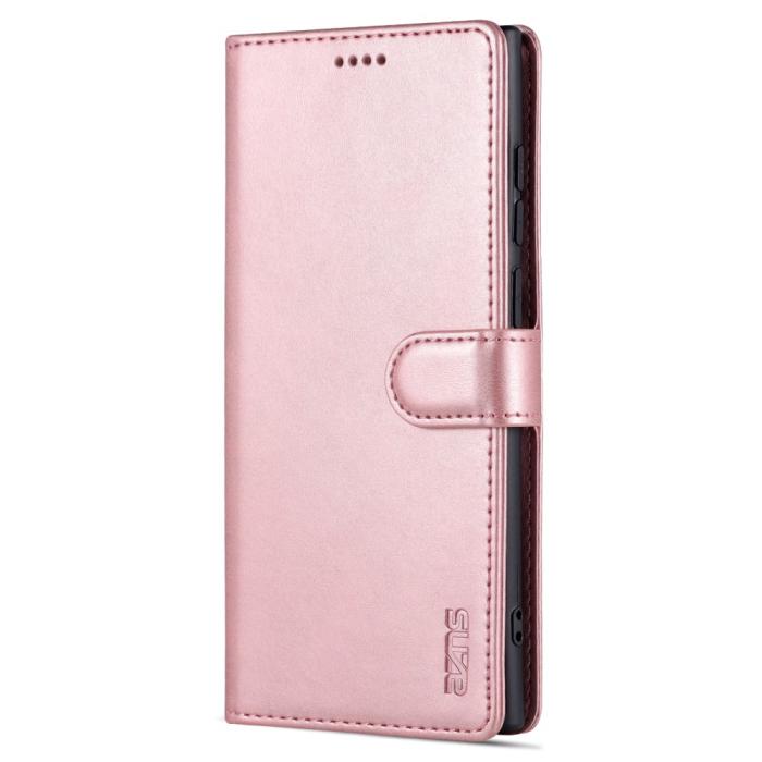 Bild 2, AZNS Samsung Galaxy S22 Ultra Fodral Läder Roséguld