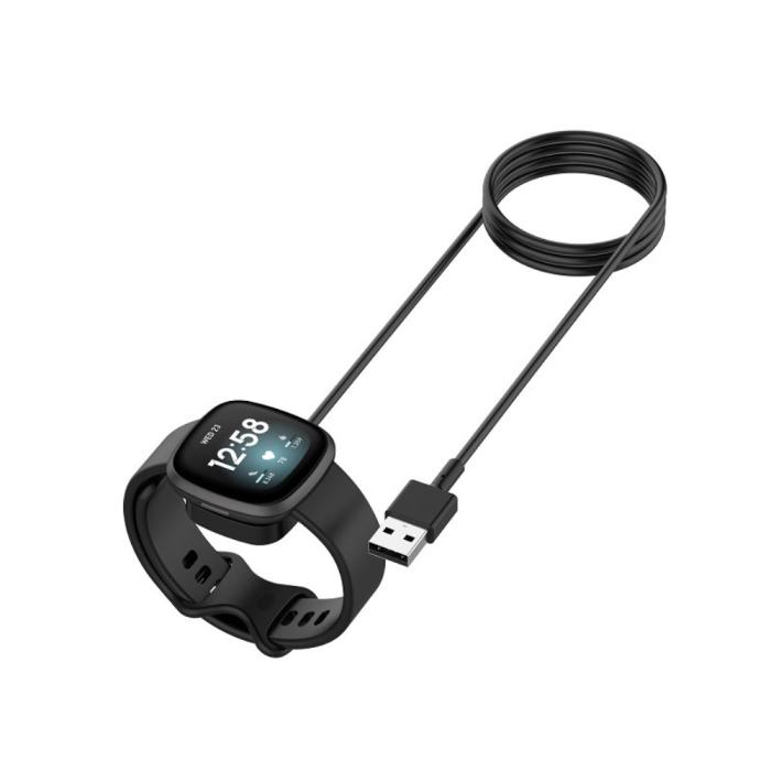 Bild 2, 1m Laddare För Fitbit Versa 4 Svart
