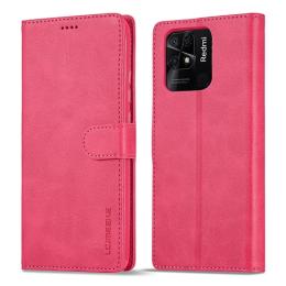 LC.IMEEKE Xiaomi Redmi 10C Fodral Läder Röd/Rosa