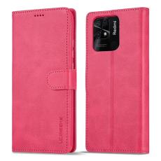 LC.IMEEKE Xiaomi Redmi 10C Fodral Läder Röd/Rosa