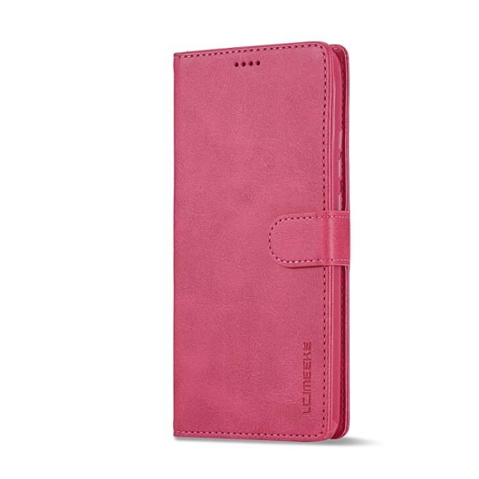 Bild 2, LC.IMEEKE Xiaomi Redmi 10C Fodral Läder Röd/Rosa
