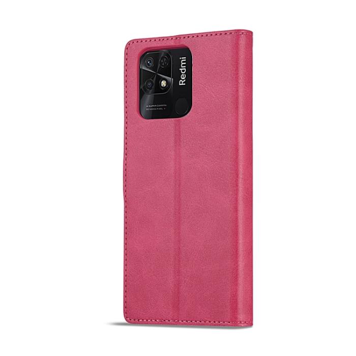 Bild 3, LC.IMEEKE Xiaomi Redmi 10C Fodral Läder Röd/Rosa
