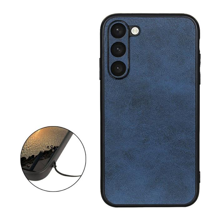 Bild 2, Samsung Galaxy S23 Plus Skal Läderbelagt Blå