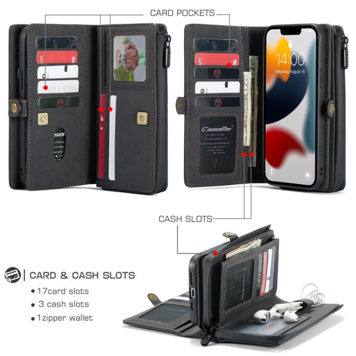 Bild 2, CASEME iPhone 13 Pro Max Fodral/Skal Magnet 2in1 Multifunktionell Svart