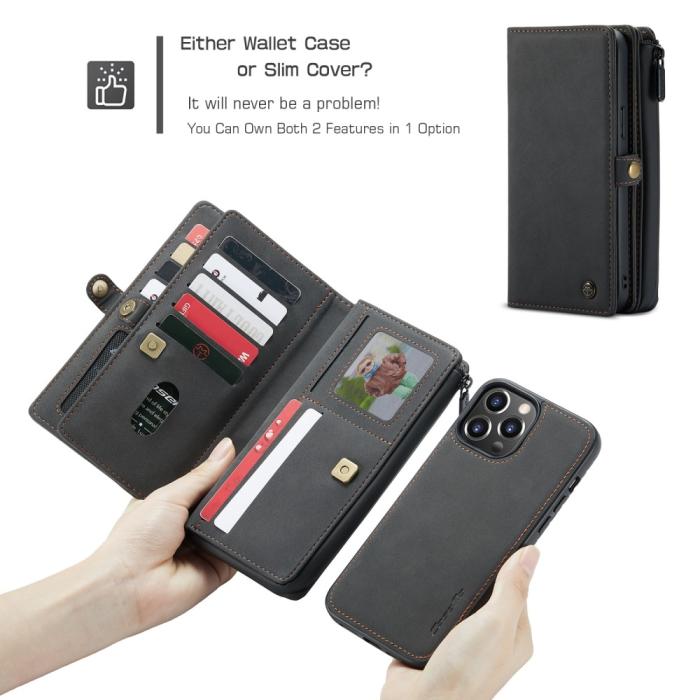 Bild 3, CASEME iPhone 13 Pro Max Fodral/Skal Magnet 2in1 Multifunktionell Svart