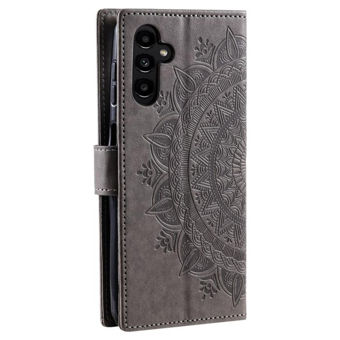 Bild 6, Samsung Galaxy S25 FE Fodral Mandala Läder Grå