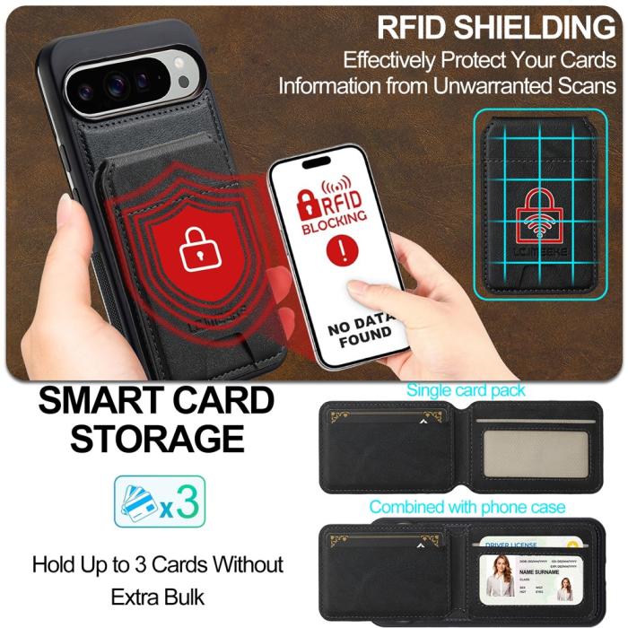 Bild 5, LC.IMEEKE Google Pixel 10/10 Pro/9/9 Pro Skal Magnetiskt Kortfack