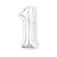 Sifferballong Nummer 1 40 cm Silver