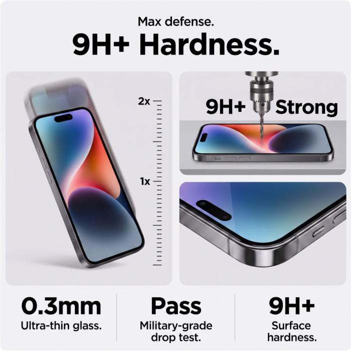 Bild 5, Tech-Protect iPhone 18 Pro Max 2-PACK Skärmskydd GlassSpy+