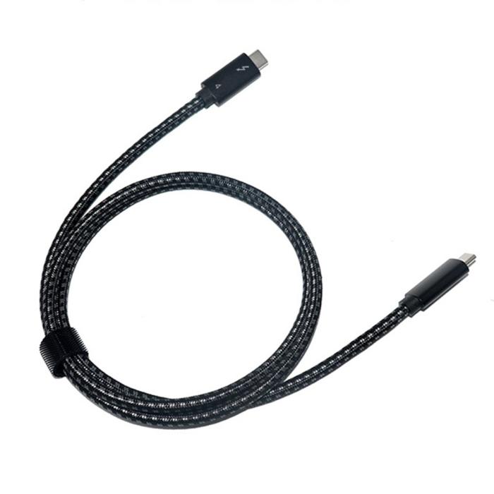 Bild 3, Thunderbolt 3/4 Kabel 1m USB-C 100W PD Svart