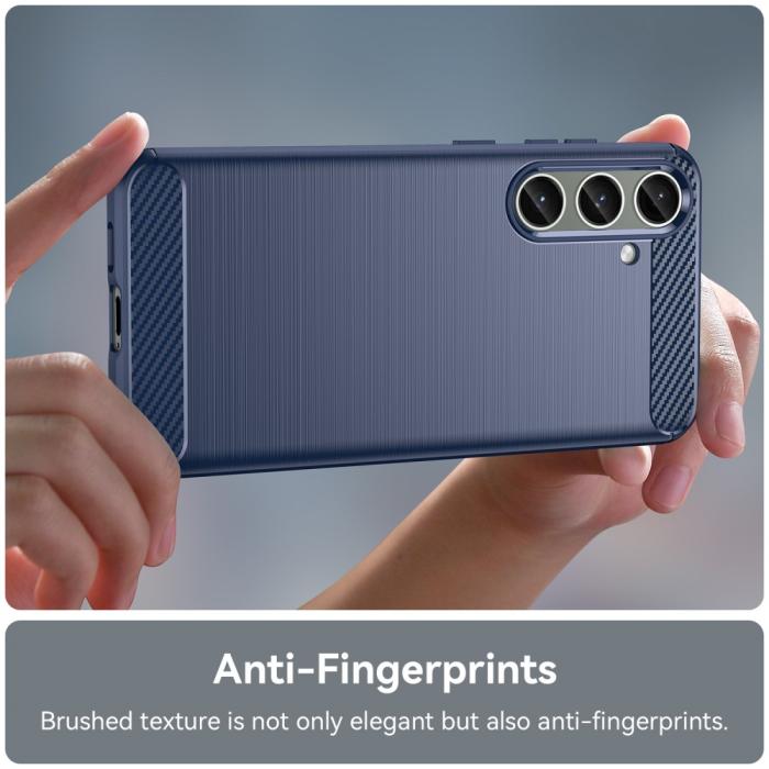 Bild 5, Samsung Galaxy S25 Plus / S24 Plus Skal Borstad Stål Textur Blå