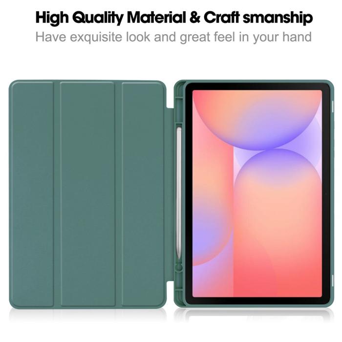 Bild 2, Samsung Galaxy Tab S10 Lite Fodral Tri-Fold Pennhållare Grön