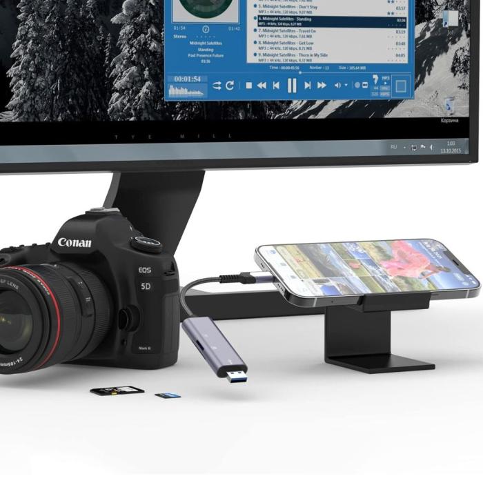 Bild 4, Tech-Protect Lightning - USB SD & Micro SD Kortläsare Grå
