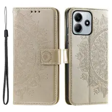 Xiaomi Redmi Note 14 5G Fodral Mandala L&auml;der Guld