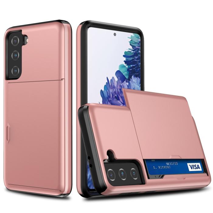 Bild 1, Samsung Galaxy S21 Plus - Skal Med Kortfack - Roséguld