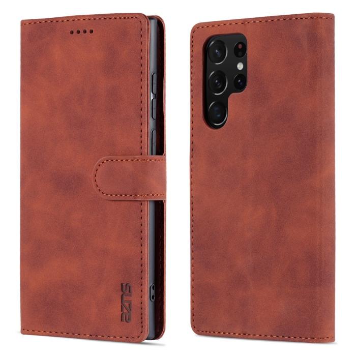 Bild 1, AZNS Samsung Galaxy S24 Ultra Fodral Retro Läder Brun