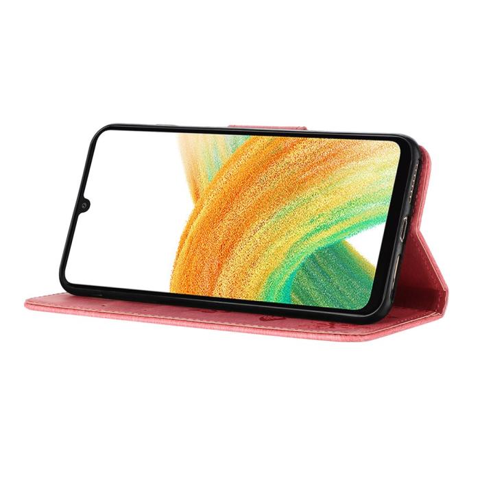 Bild 3, Samsung Galaxy A27 5G Fodral Läder Fjärilar Rosa