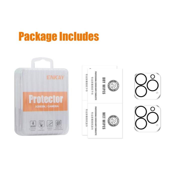 Bild 5, ENKAY iPhone 16 Pro Max/16 Pro Linsskydd 2-PACK Black Rings