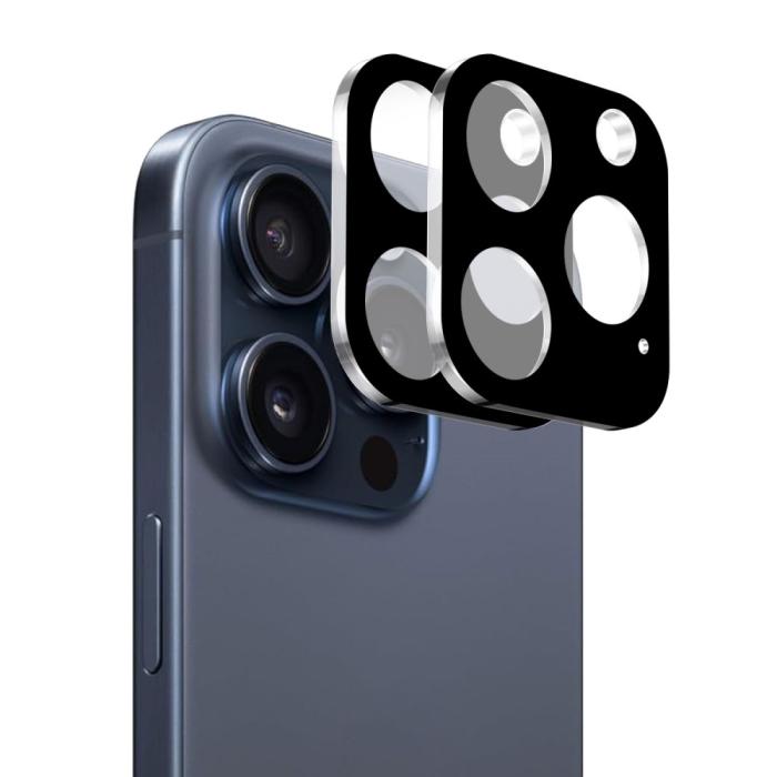 Bild 1, ENKAY iPhone 16 Pro Max/16 Pro Linsskydd Härdat Glas Svart