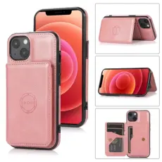 iPhone 14 Plus Skal Med Kortfack Och Magnet Ros&eacute;guld