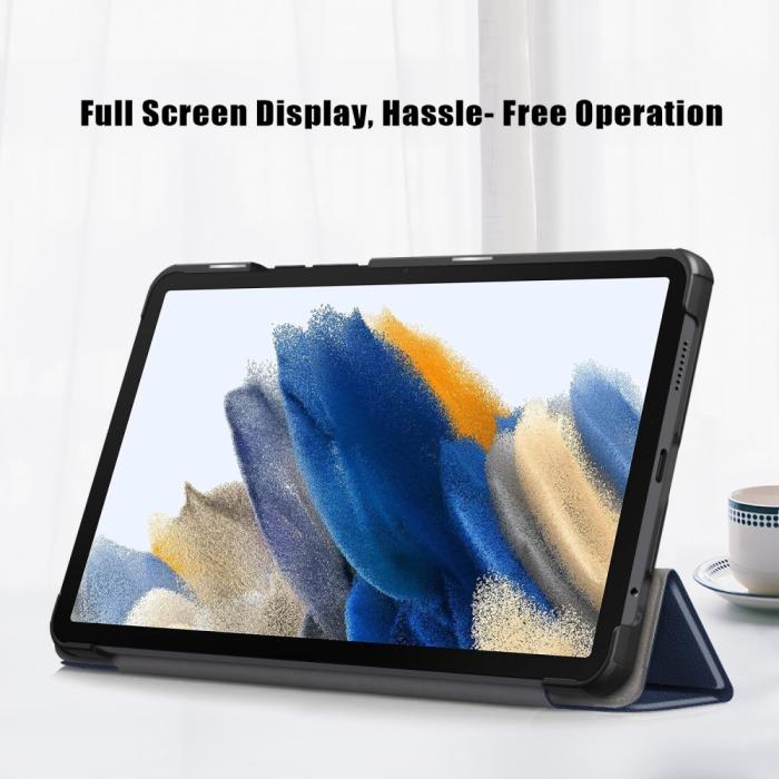 Bild 4, Samsung Galaxy Tab A9 Fodral Tri-Fold PU Läder Blå
