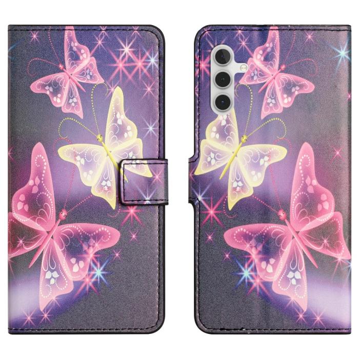 Bild 1, Samsung Galaxy A15 5G Fodral Med Tryck Glittriga Fjärilar