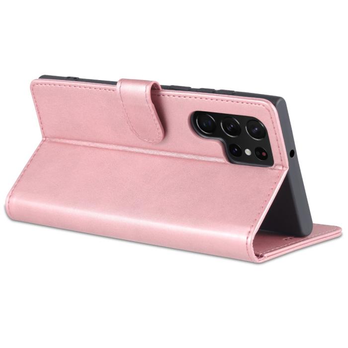 Bild 5, AZNS Samsung Galaxy S22 Ultra Fodral Läder Roséguld